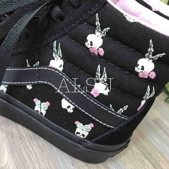 VANS 🔥SALE!🔥 SK8- Hi High Top Black Skull Kids AUTHENTIC 721454 - Picture 6 of 8